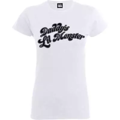 Buy Daddy's Little Monster Harley Quinn Ladies Womens White T-Shirt Suicide Squad • 9.95£