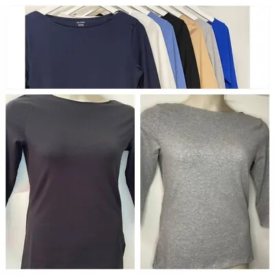 Buy MARKS & SPENCER Ladies Fitted 3/4 Sleeve Slash Neck Tops Sizes 6-24 - 7 Colours • 7.49£