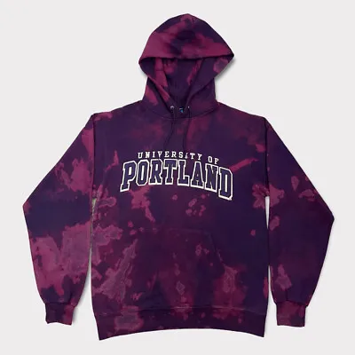 Buy Champion Hoodie Sweatshirt Purple Bleached Dyed Pullover Size S Portland Uni • 19.94£