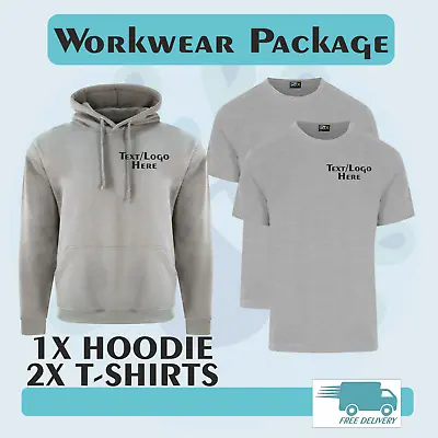 Buy Personalised Work Wear Package. Embroidered Hoodie And 2 T-shirts. Workwear • 33.50£