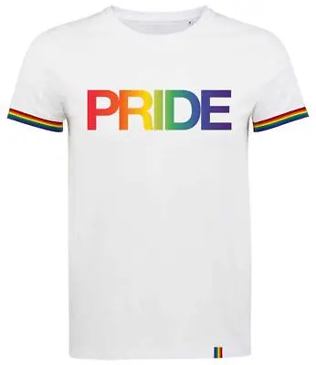 Buy Rainbow Pride T-Shirt LGBT Gay Lesbian Cotton Tee Top With Contrast Stripes • 14.99£