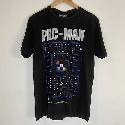 Buy Pac-Man T-shirt Spellout Size Medium Black • 14.99£