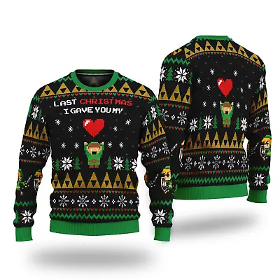 Buy Link To My Heart Legend Of Zelda Ugly Christmas Sweater, S-5XL US Size • 35.03£