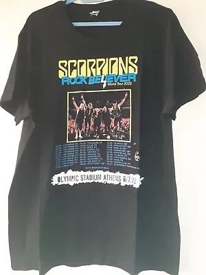 Buy Scorpions Tshirt Athens 6/7/22 World Tour 2022 Size 2xl Rock Beleiver Oaka • 8.40£