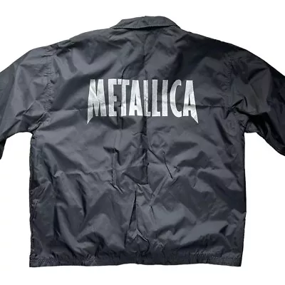 Buy Metallica Jacket Vintage Rare Black Windbreaker Zip Coat 2XL Festival Goth Metal • 50£