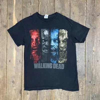 Buy The Walking Dead T-Shirt Mens Y2K Graphic Print Short Sleeve Tee Black Medium • 20£