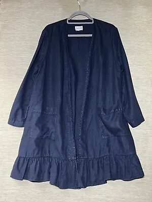 Buy Wrap London Jacket Women's UK 14 Black Linen Lightweight Open Front Big Pockets • 28.49£
