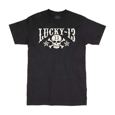 Buy Lucky 13 Skull Stars T-Shirt Black • 30.99£