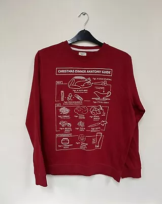Buy EASY Red Christmas Dinner Sweater/ Jumper Top, SIZE LARGE, Long Sleeved, Xmas • 10.99£