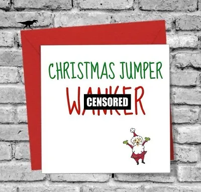 Buy Merry Christmas Jumper W*nker Card Funny Best Friend Step Sister Brother Bff Dad • 3.40£