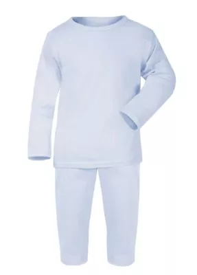 Buy 100% Cotton BABY BOY/GIRL TODDLER Plain Colour Pyjamas Set Long Sleeve Footless • 7.99£