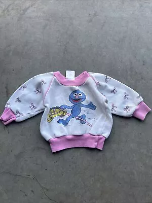 Buy Vintage Kids Sesame Street Baby Cookie Monster Sweatshirt • 19.69£