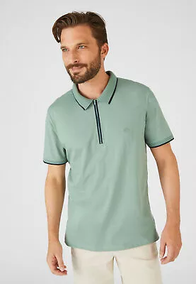 Buy Zip Detail Polo Damart Men Small Items Top Polo Collar Climatyl Short Sleeves • 27£