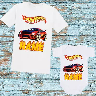 Buy Personalized Hot Wheels Unisex T-shirt Bodysuit Perfect Gift  With Name And Age • 9.99£