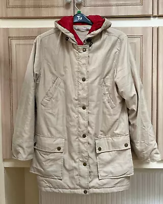 Buy TOMMY HILFIGER Beige Hooded Jacket Coat Excellent Condition Size S. • 36.99£