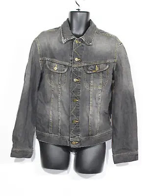 Buy Vintage Lee Denim Jacket Large Black Faded Stonewash Distressed Coat 153436 Mens • 44.99£