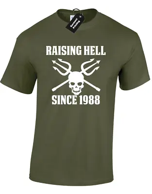 Buy Raising Hell Since 1988 Mens T Shirt Funny 30th Birthday Present Gift Skull Tee • 8.99£