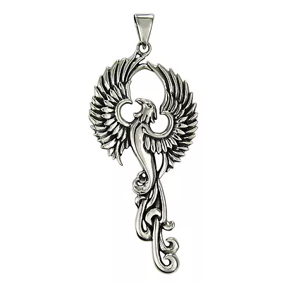 Buy Solid Sterling Silver Phoenix Pendant Alchemy Occult Bird Avian Eagle Jewelry • 67.55£