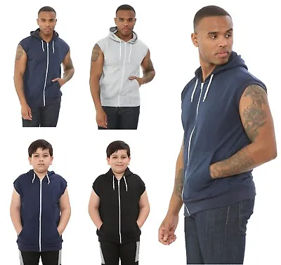 Buy New Men's Sleeveless Hoodie Zip Up Hooded Sweatshirt Top Gilet Fleece Jacket • 10.99£