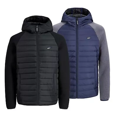 Buy Mens Jack And Jones Water Resistant Hip Length Hybrid Jacket Sizes From S To XXL • 39.99£
