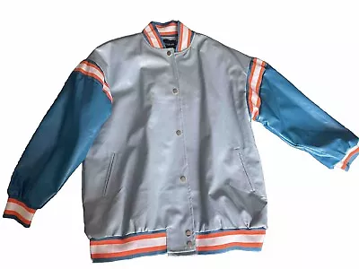 Buy Boohoo Oversized Faux Leather Varsity Jacket  • 30£
