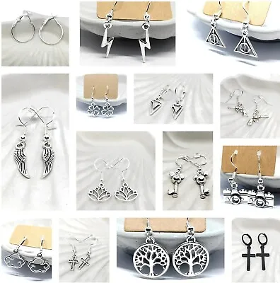 Buy Harry Snowflake Hoops Earrings Tree 925 Silver Hooks Dangle Women Jewellery Pair • 2.49£