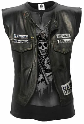 Buy SPIRAL JAX WRAP ALLOVER LICENSED Sleeveless Top/Sons Of Anarchy/Redwood Samcro • 26.95£