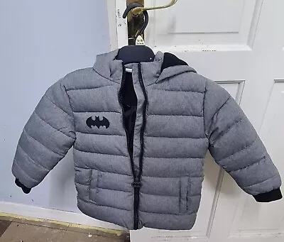 Buy Boys Batman Hooded Padded Coat Sizes Age 5-6 • 8£