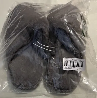 Buy Soft Surroundings Slippers Women Lg(10”) Plush Gray Slip-On Soft Comfort Warm • 24.83£