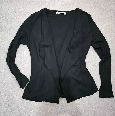 Buy Black Open Front Jacket Uk 22 Goth Smart Office • 5.50£