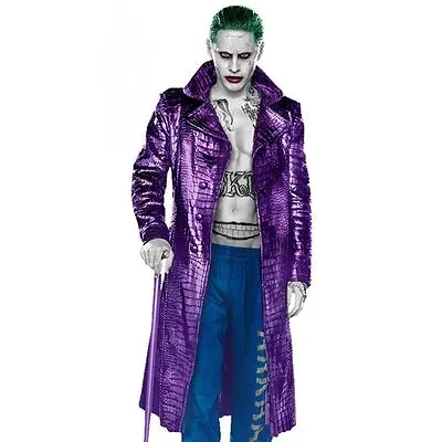 Buy Joker Suicide Squad Jared Leto Purple Crocodile Pattern Faux Leather Coat • 69.99£