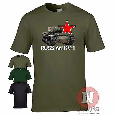 Buy Russian KV 1 Tank WW2 Military Armour T-shirt World Of War Tanks Eastern Front • 14.99£