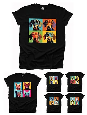 Buy Dachshund English Bull Terrier Alsation Andy Warhol Pop Art Mens Tshirt Woman • 10.99£