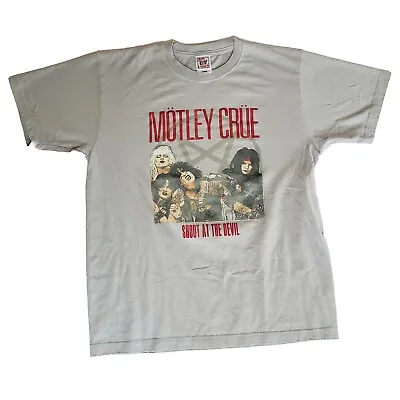 Buy Motley Crue Shout At The Devil Official Merch Ladies Tee Sz Large Cross & Stitch • 16.39£