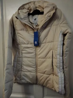 Buy Adidas Slim Fit Puffa. Jacket,Ladies Size 6,Cream,Brand New With Tags • 74.99£