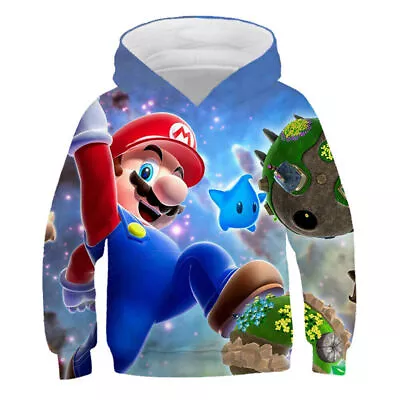 Buy Kids Super Mario Sweatshirt Hoodie Long Sleeve Jumper Jacket Coat Hooded Tops UK • 14.82£