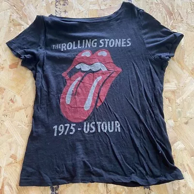Buy The Rolling Stones T Shirt Black Extra Large XL Womens Music Us Tour 1975 Band • 8.99£