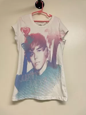 Buy Girl's Justice Justin Bieber T-Shirt Size 7-8 EUC! • 3.54£