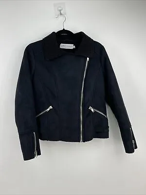Buy Gypsy Warrior Fleece Motorcycle Jacket Zippered Pockets Collared Black Size M • 20.84£