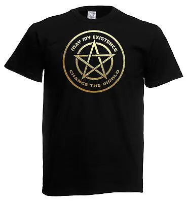 Buy Unisex 'May My Existence Change The World' Witch Witchcraft Pentagram T-Shirt • 12.95£