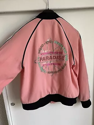 Buy KENZO Women's Crepe Back Satin Bomber Jacket - Flamingo Pink Paradise Embroidery • 65£