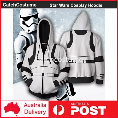 Buy Star Wars Imperial Stormtrooper Cosplay Hoodie Costume Zipper Sweatshirts Jumper • 23.67£