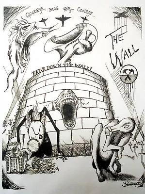 Buy Pink Floyd  The Wall  Printed T-SHIRT  Fan Art/Original Drawing (Unofficial)GIFT • 16.95£
