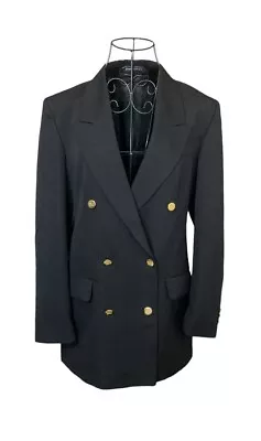 Buy Burberry's Vintage Burberry Wool Tuxedo Blazer Jacket Black Size 8 10 • 149.99£