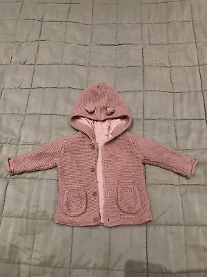 Buy Baby Girls Hooded Jumper Jacket 3-6 Months • 2.50£