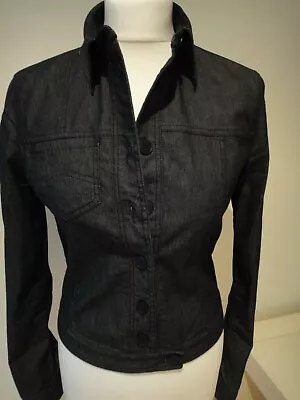 Buy Armani Jeans Ladies Black Denim Fitted Jacket UK10 • 40£