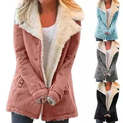 Buy Women Fleece Warm Winter Jacket Coat Casual Parka Outwear Top Outdoor Plus Size • 22.79£