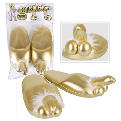 Buy WILLY SLIPPERS PENIS GOLD Willie Fun XMAS Hen Stag Night  UK SELLER FAST POST • 14.95£