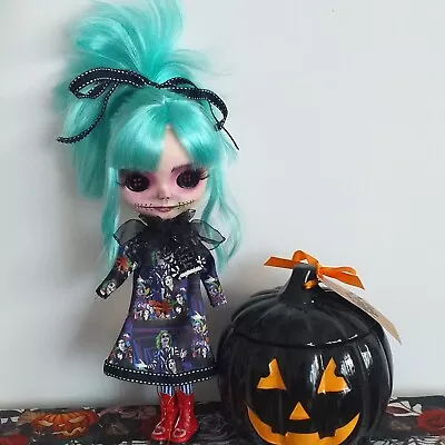 Buy Custom Spooky Cute Gothic Beetlejuice OOAK Blythe Doll • 50£