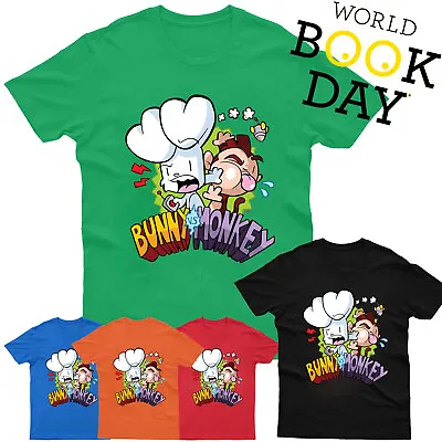 Buy Bunny Vs Monkey T Shirt Book Day Cartoon Children Kids Boys Book Story Top Tee • 10.49£